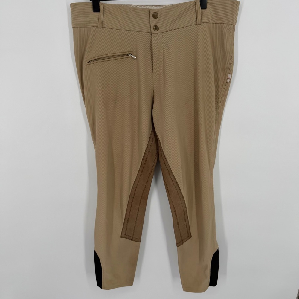 Devon-Aire Breeches All Pro Classic Women 36R Beige Ottoman Ribbed Riding Pant